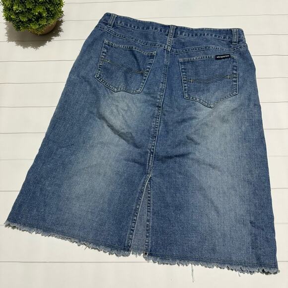 Aeropostale Light Wash Stretch Denim Jean LongModest Skirt Women’s Size Small - Picture 3 of 5
